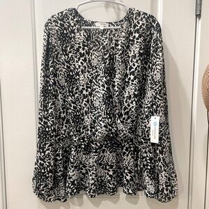 NEW…StitchFix Nine Britton Faux Wrap Patterned Blouse